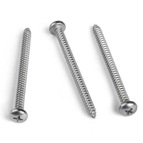 BNUOK #8 x 1-1/4 Inch Pan Head Wood Screws, Phillips Drive, Stainless Steel 304 (18-8), Self Tapping for Wood, Sheet Metal Screws, 100 Pack by BNUOK - Used condition - US$7.73
