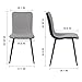 Dining Chairs Set of 2 Kitchen Dining Room Chairs Accent Chairs for Living Room Bedroom Mid Century Modern Upholstered Side Chair with Fabric Cushion Seat Back Brown Metal Legs, Grey&Black
