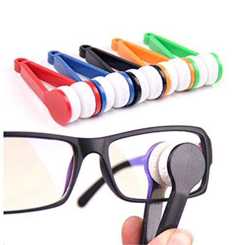 Mini Sun Glasses Eyeglass Microfiber Spectacles Cleaning Clip Soft Brush Cleaning Tool Microfiber Glasses Eyeglasses Cleaner - 5 Pack