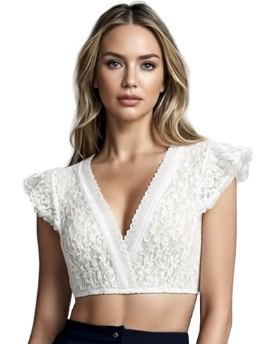 Blouse dirndl blanche col v anti-compression manches à volants confortables pour l'oktoberfest
