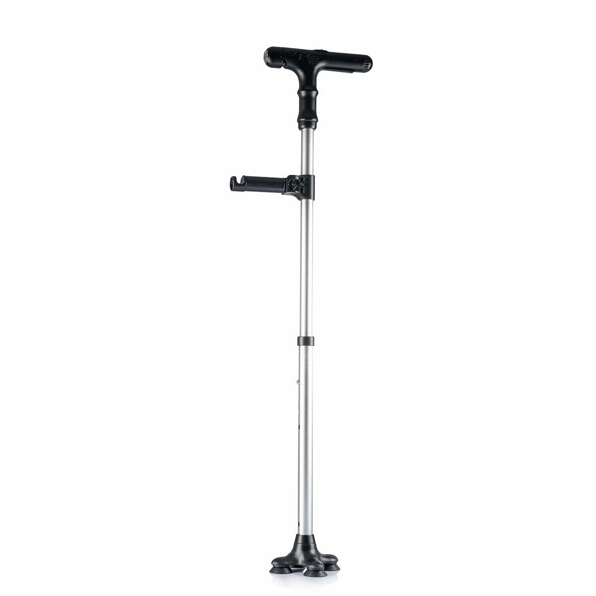 InnovaGoods® Bâton de marche extensible, bâton de marche extensible avec LED, alarme et main mécanique, bâton de marche avec 6 niveaux de hauteur réglable et 4 points d'appui.