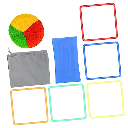 Abaodam Indoor/Outdoor Ring Game Set 10 Square Rings Beanbag Storage Bag Great for Boys and Girls' Motor Skills Development