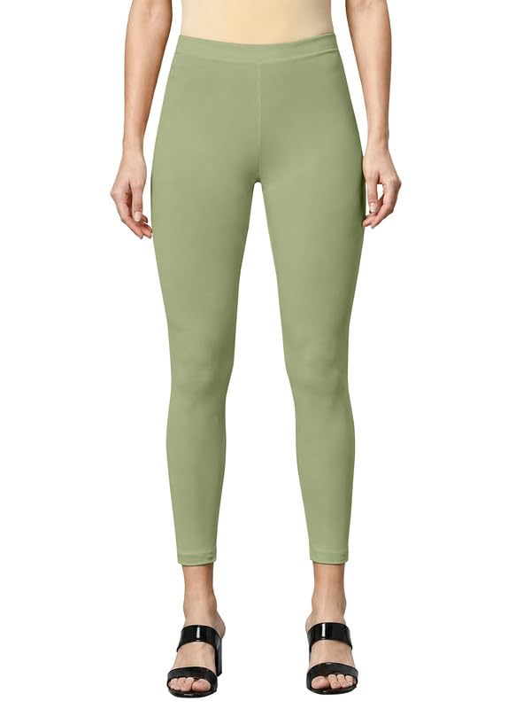 Image of TRENDMALLS Women's Microfiber Elastane Stretch Soft Cropped Leggings with Ultrasoft Waistband for Women
