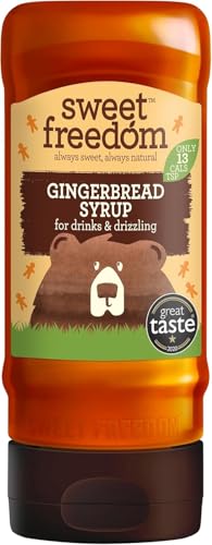 Sweet Freedom Gingerbread Syrup 350 g Vegan Drizzle for Coffee and Pancakes Naturally Sweetened with Fruits Only 13 Kcal Per Teaspoon (Pack of 1)