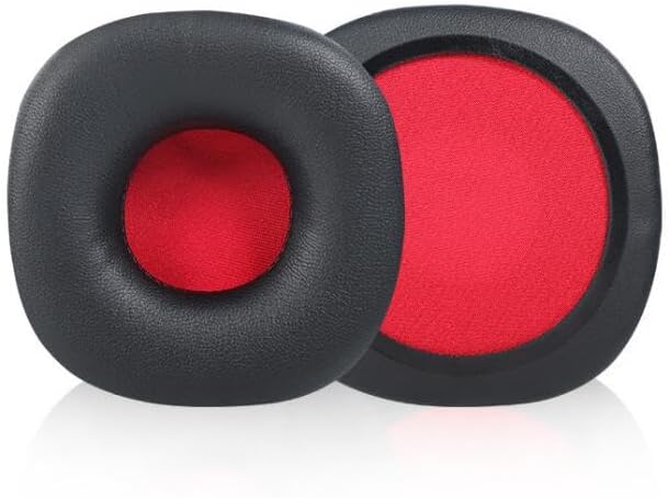 Coyktonty - Almohadillas de repuesto para auriculares Sony NWZ-WH303 NWZ-WH505 (piel negra con red roja)