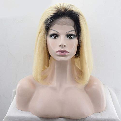 Perruque cheveux humains de qualité Remy Bob lisse lacet transparent 13x6