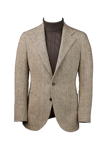 Mens Brown Wool Herringbone Tweed Jacket Sports Coat Check Classic Leisure Workwear Prom Groom Tuxedo Suit Blazer Pant