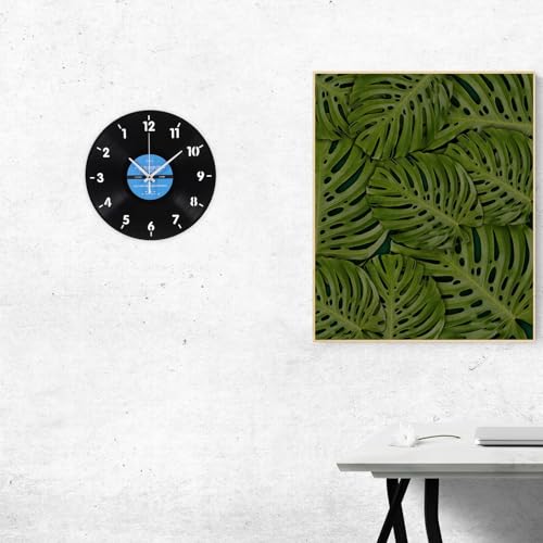 Horloge murale vinyle inversée design créatif Toyvian calme - 5