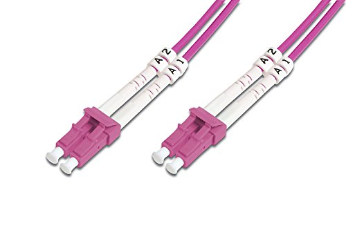 DIGITUS DK-2533-01-4 – Glasfaserkabel OM4 – 1 m – LC zu LC – Duplex LWL Kabel – 1/10/40/100 Gbit/s – MM Multimode Glasfaser LAN Kabel – Fasertyp: 50/125 µ –...