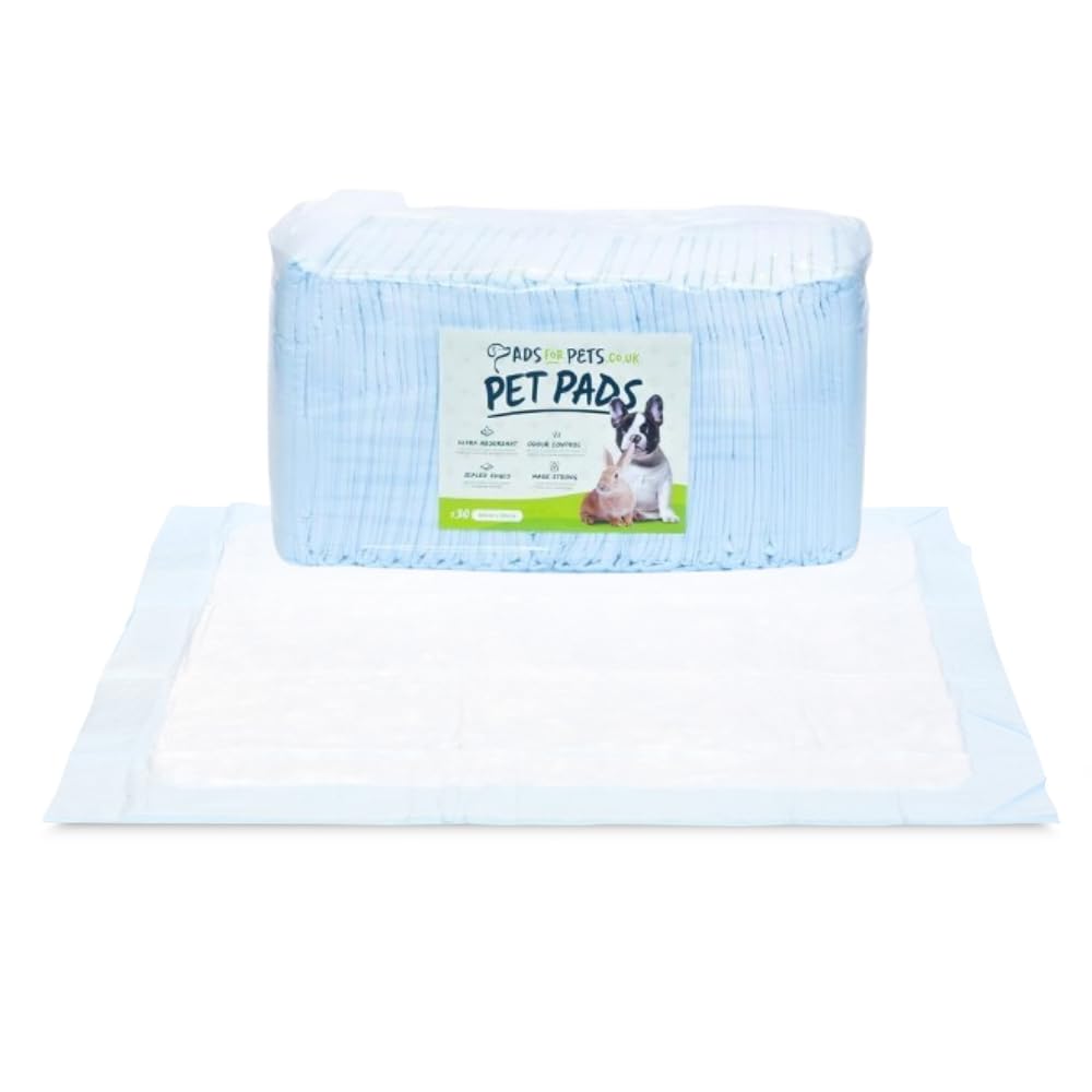 Pads For Pets White Puppy Training Pads 60X60cm – 30 Pack - Ultra Absorbent Dog Pee Pads, Leak-Proof & Odour Control, Quick-Dry Pet Pads For Dogs, Puppies, Indoor House Training, Travel, Crates –