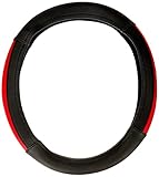 Akhan LB24 - Lenkradbezug Lenkradhülle Schwarz Rot für alle Lenkradtypen 37cm-39cm