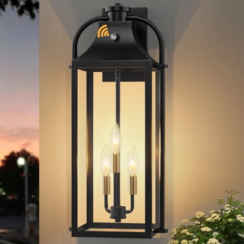 Image of 24 inch Wall Sconces Set of Two, 3-Light Oversized Dusk to Dawn Outdoor Light Fixture, Waterproof Aluminum Wall Lamps, Outside Lights for House, Outdoor Front Door Decor for Entryway, Hallway, 1 Pack