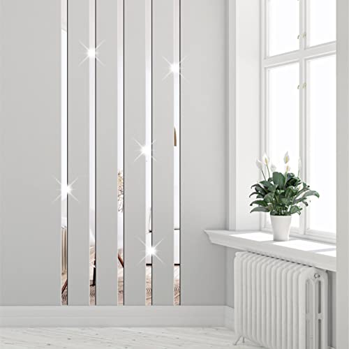 Acrylic Mirror Wall Stickers 3D Striped Mirror for Living Room Decor Stickers Removable Line Wall Decals Peel and Stick Geometric Mirrors Strips Decals for Bathroom Office Bedroom Art Decor