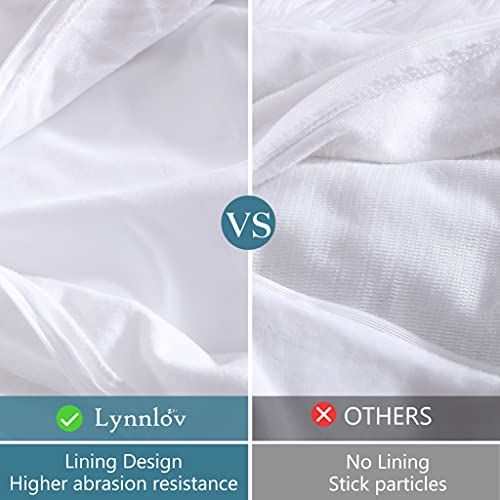 Lynnlov Solid Fluffy Plush Shaggy Duvet Cover Set Queen Size, Soft Fuzzy Faux Fur Comforter Cover, Luxury Furry Bedding Set 3 Pieces(1 Duvet Cover + 2 Pillowcases),Zipper Closure,90 X 90 Inches, White #TOP1