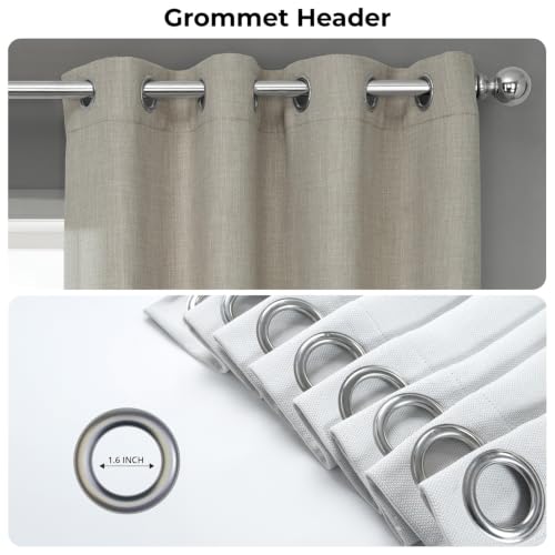 Image of HPD Half Price Drapes Grommet Linen Curtains 84 Inches Long Room Darkening Curtains for Bedroom & Living Room (1 Panel), 50W x 84L, Oatmeal