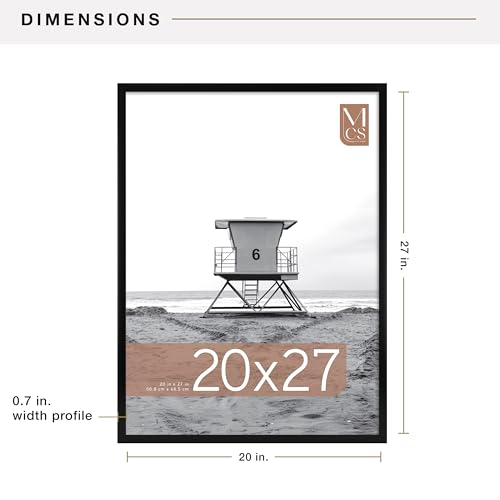 Image of MCS Foundation 20x27 Poster Frame Traditional Black, Vertical & Horizontal Wall Hanging Large Picture Frame for Photos, Posters & Art Prints (1-Pack)