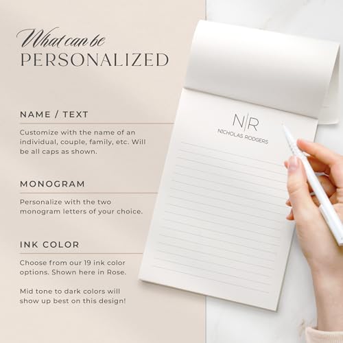 Curio Press Personalized Notepad Stationery With Name And Monogram Initial Personalized Stationery For Women Or Men thumb #3