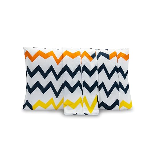 Image of Elegant Comfort Luxury Ultra-Soft 2-Piece Pillowcase Set - 1500 Premium Hotel Quality Microfiber Double Brushed - Wrinkle Resistant, King Size, Chevron Pattern Colorful