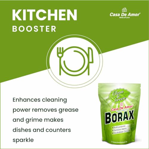 Casa De Amor Essential Borax Powder, 100% Pure for Whitening & Cleaning and Slime