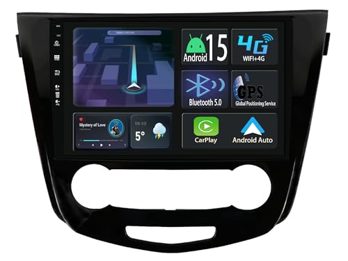 Autoradio Android 15 pour Nissan Qashqai J10 2006-2016 avec Carplay sans fil et GPS