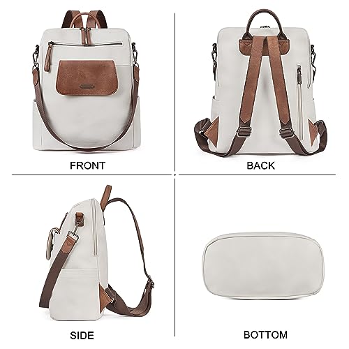 Image of CLUCI Leather Backpack Purse for Women, Large Fashion Convertible Anti-theft, Travel Backpack Purses