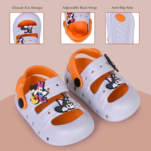 Image of GLJ Kids Comfort Clogs Sandals For Boy And Girl, 1 to 4 Years, Two-Strap Design, Easy To Wear Slip On, Dust and Waterproof, 7101