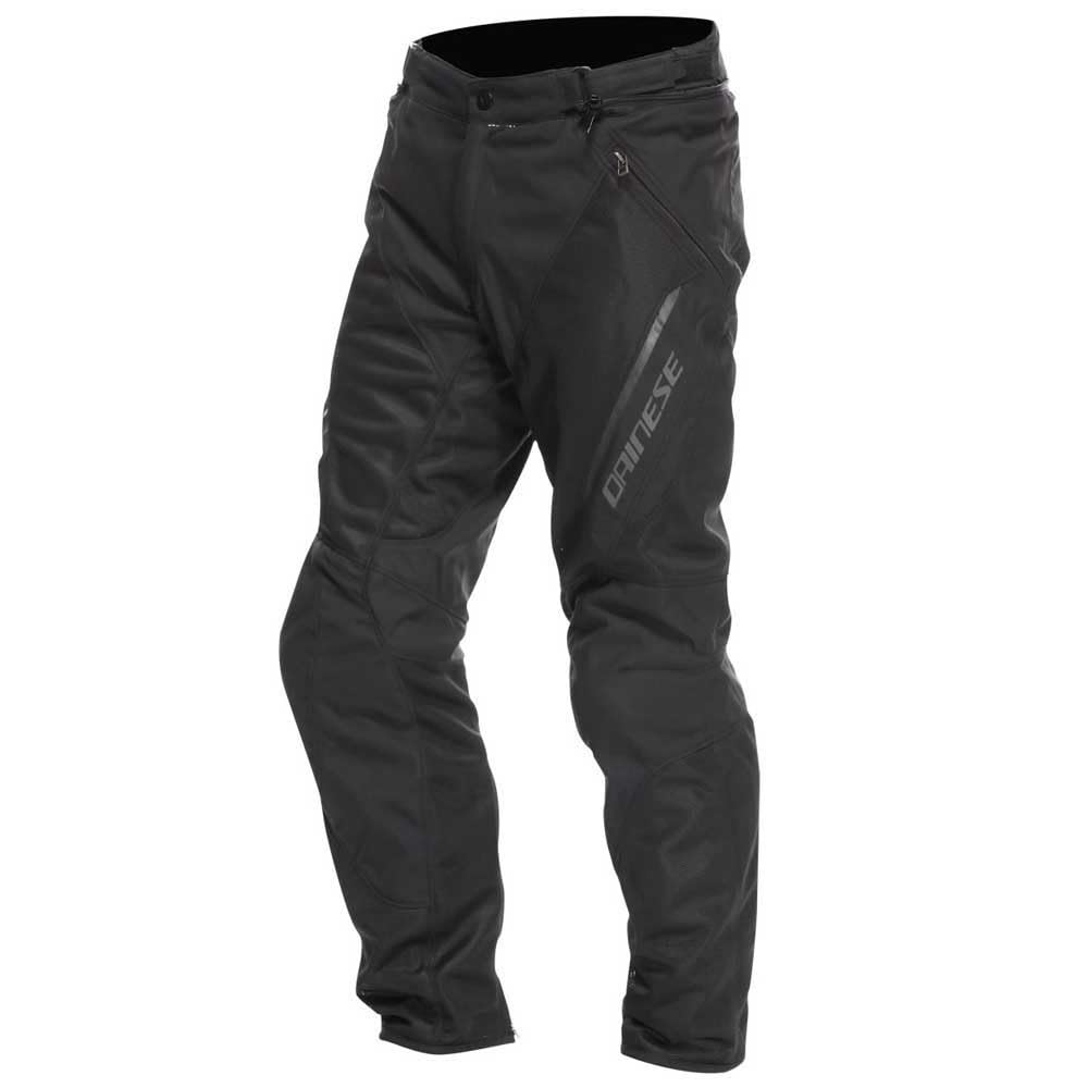 Dainese - Drake 2 Super Air Tex Pants, Mesh Motorcycle Trousers, Ventilated and Lightweight, with Removable Protectors, Men, Black/Black, 56