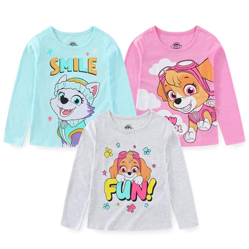 PAW PATROL Nickelodeon Everest and Skye Girls 3 Pack Long Sleeve Shirts