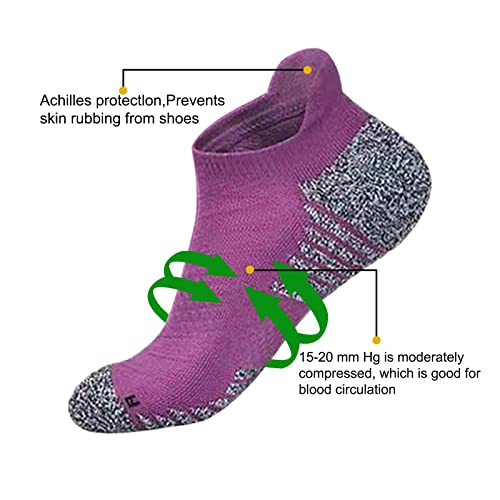 Image of Athletic Running Ankle Socks for Men and Women Pink, Blue, Purple Ankle Socks - 4 Pairs & 6 Pairs