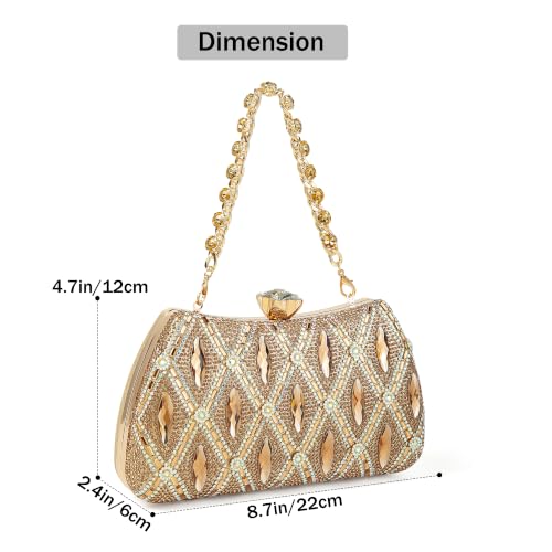 Image of Women's Sparkly Rhinestone Clutch Purse Evening Shoulder Bag