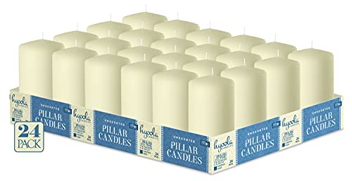 Hyoola-Ivory-Pillar-Candles-2-inch-x-4-inch-24-Pack-Unscented-Bulk-Pillar-Candles-European-Made Hyoola-Ivory-Pillar-Candles-2-inch-x-4-inch-24-Pack-Unscented-Bulk-Pillar-Candles-European-Made
