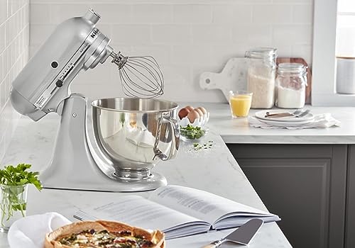 KitchenAid Artisan Series 5 Quart Tilt Head Stand Mixer with Pouring Shield KSM150PS, Metallic Chrome