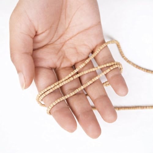 Image of Original Tulsi Mala Necklace for Men & Women | Pure Tulasi Kanthi Mala | Holy Basil Wooden Neck Chain for Meditation, Hare Krishna Devotees, Japa, Puja & Daily Spiritual Wear (Brown, Small Beads, 48, Inches)