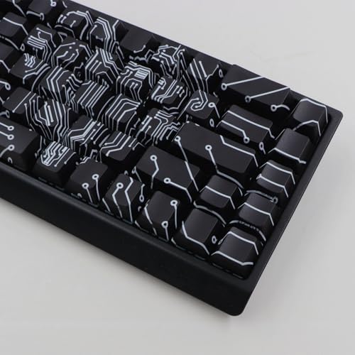 JSJT PBT Capuchons de touches noirs imprimés sur le côté Profil cerise translucide Capuchon de touche 74 touches Heart of Love Themed Convient pour 60/61/65/67/68 Layout Cherry MX Switch Clavier – vue 2
