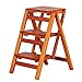 ZHZ-DT Tabourets Echelle à 3 marches Bois Escabeau for Adultes Enfants Marchepied Pliant Marche-Pieds Pliable Petit échelle Multifonctionnel Désign Sécurité Antidérapant, Max.150 kg