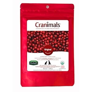 Cranimals Original Organic Cranberry Powder for Dogs and Cats, for UTI, Struvite and Incontinence, 120 g Bag / 4.2 Oz.