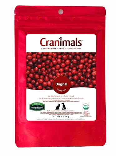 Cranimals Original Organic Cranberry Powder for Dogs and Cats, for UTI, Struvite and Incontinence, 120 g Bag / 4.2 Oz.