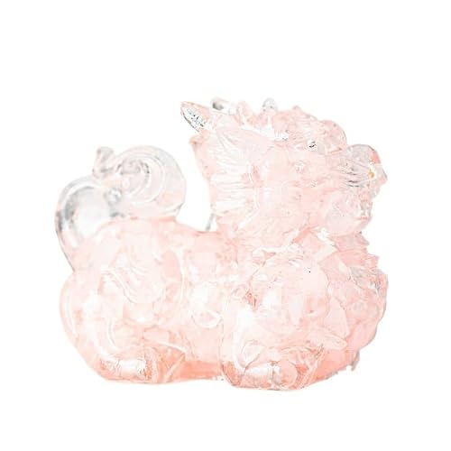 HUFFA Natural Crystal Resin Lucky Beast Figurine - Handcrafted Decorative Sculpture for Home and Office