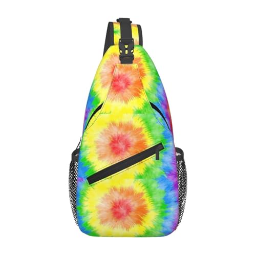 Tie Dye Stylish Men'S Messenger Bag - Durable Polyester, Huge Capacity & Adjustable Strap