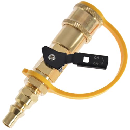 Hohopeti Conjunto de 4 Conectores de Propano Conexión Rápida de 1/4 Válvula de Cierre Latón y ABS Accesorios para Manguera de Gas Propano Kit Seguro y Duradero para Parrillas y