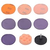 Car Headlight Restoration Kit, Lights Polish Headlights Lens Restore, Cleaner, Renewer, 3' Buffing Polish Pads with Waterproof High-Precision Sanding Discs,16PCS