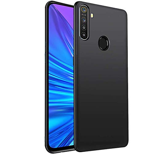 Image of TheGiftKart Sleek Back Cover Case for Realme 5i / 5s / 5 | Slim Fit Protective Design | Ultra Matte Finish | Camera Protection Bump | Soft Silicon Back Case (Silicone, Black)