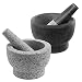 ChefSofi Mortar and Pestle Sets - The Standard Gray Unpolished and the Black Polished 6 inch 2 Cup Sets