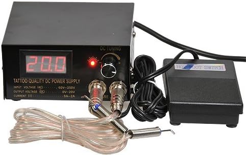 Tattoo Machine Power Supply With Tattoo Foot Pedal And Tattoo Clip Cord Tattoo Gun Power Supply Metal Case By JRFOTO M Power Supply Kit