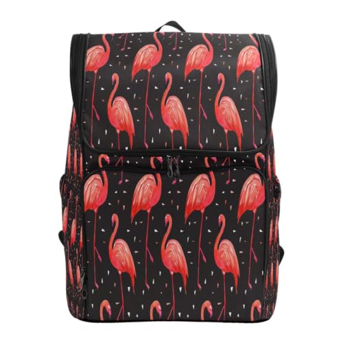 Sac à dos étudiant dessin animé flamant rose à grand volume