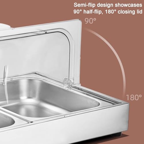 Bandeja transparente para servir alimentos con tapa enrollable, contenedor de exhibición de buffet de mariscos, plato de servir frutas y aperitivos para fiestas, color negro, 4 cm, diseño de 2