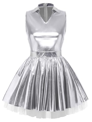Vestido de cuero brillante para tus noches de vacaciones