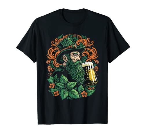 St Paddy's Day Irish Leprechaun Drinking Art Illustration Camiseta