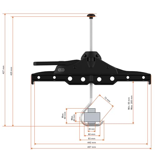 Cruz Leiterhalter Halterung für Dachträger Leitersicherung Lieferwagen Ladder Clamp, schwarz