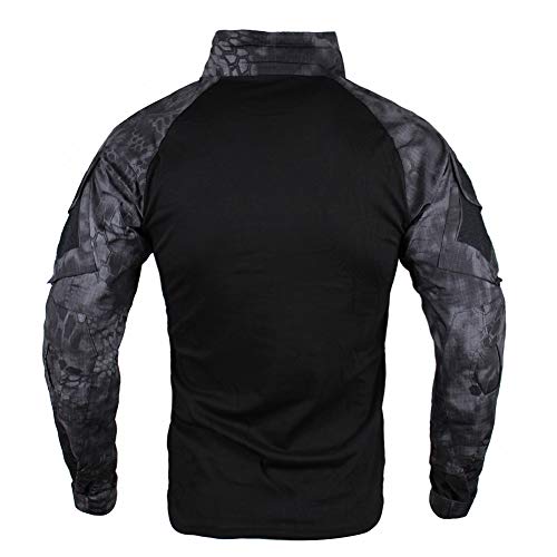 Men's Tactical Combat T-Shirt, Ripstop Breathable Multicam Shirt for Hunting, Military, Airsoft